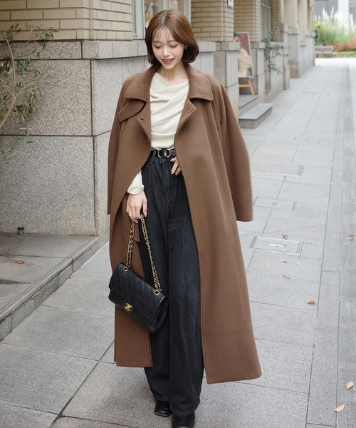 mayu - スタンドカラーコクーンスリーブロングコート made in INTER