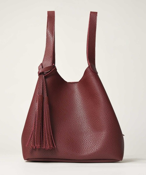 セール】3- PUレザー タッセルバッグ SMサイズ（ハンドバッグ）｜folka