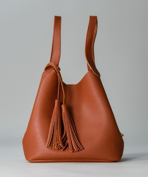 セール】3- PUレザー タッセルバッグ SMサイズ（ハンドバッグ）｜folka