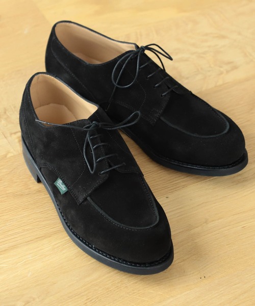 Paraboot / CHAMBORD pbgg ブラックスエード Uチップシューズ（ドレス