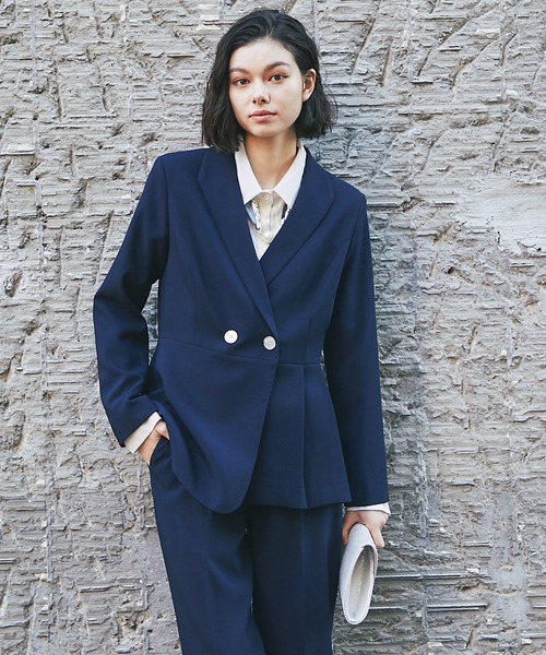 プリーツ裾ペプラムジャケット（テーラードジャケット）｜SMILE ORCHID