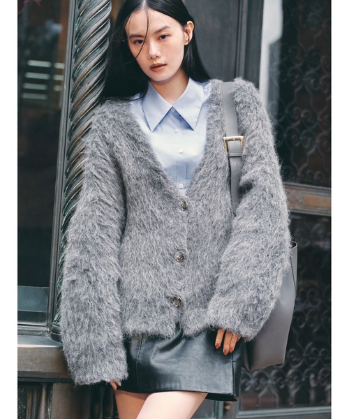 FRAY I.D（フレイアイディー）の「ダブルフェイスシャギーカーディガン