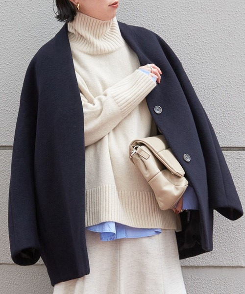BABYLONE（バビロン）の「LAMBSWOOLコクーンコート（ノーカラーコート
