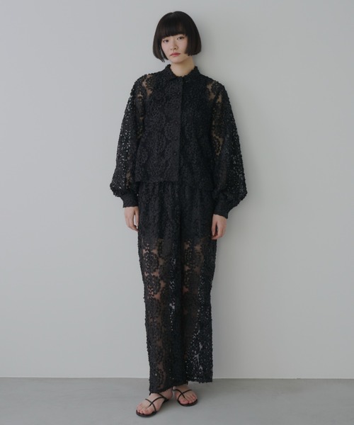 PERNA（ペルナ）の「フラワーフリルレースシャツ（シャツ/ブラウス