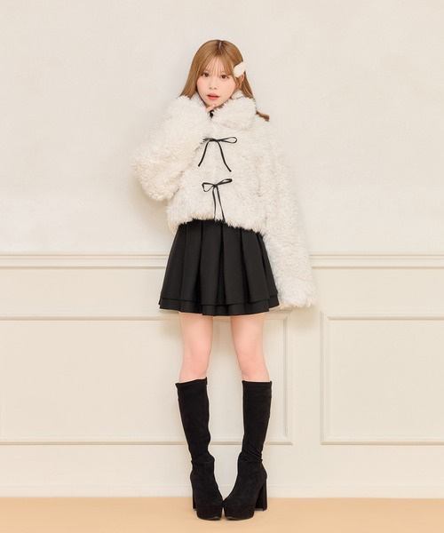 セール】リボンシャギーブルゾン（ブルゾン）｜apres jour（アプレ