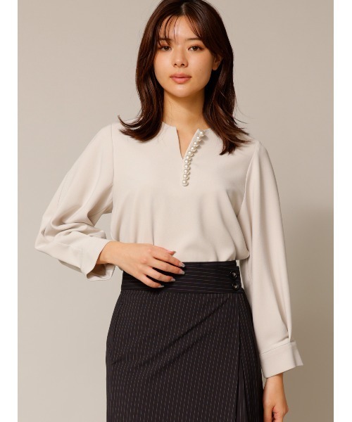 TONAL（トーナル）の「パールキーネックブラウス（シャツ/ブラウス