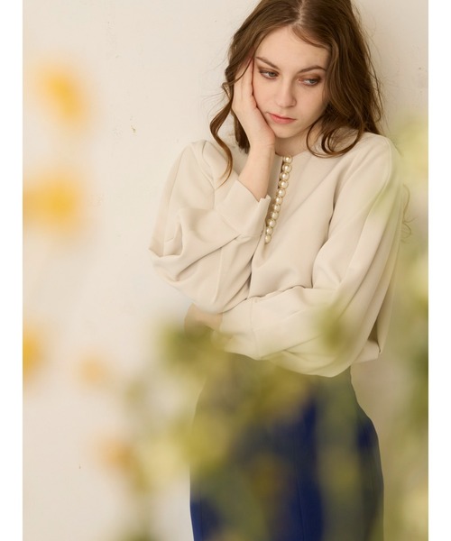 TONAL（トーナル）の「パールキーネックブラウス（シャツ/ブラウス