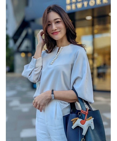 TONAL（トーナル）の「パールキーネックブラウス（シャツ/ブラウス