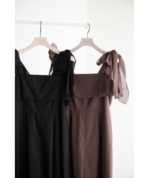 Ribbon Romper（つなぎ/オールインワン）｜Her lip to（ハーリップ