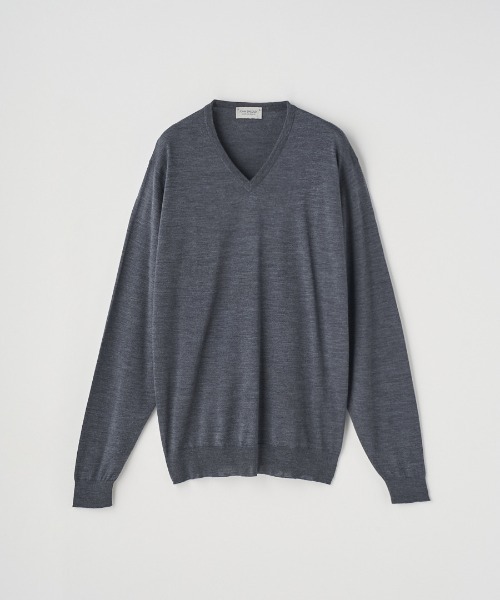 Vネック長袖ニットプルオーバー（ニット/セーター）｜JOHN SMEDLEY