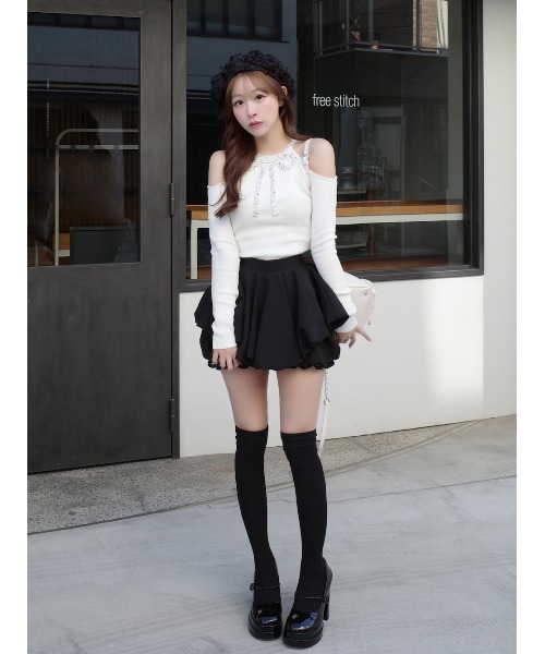 リボンビジューアメスリニットトップス（ニット/セーター）｜Darich