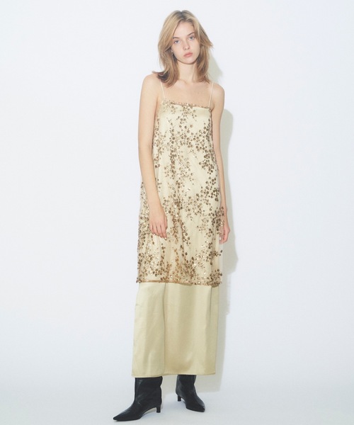 yae（ヤエ）の「Flower spangle camisole dress/フラワースパンコール