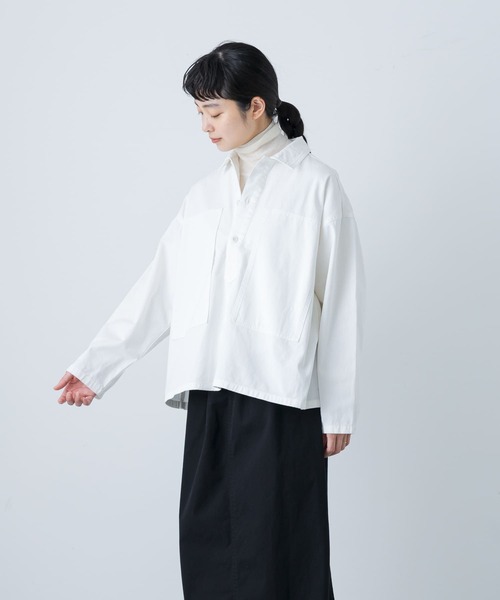 かぐれ（カグレ）の「デニムプルオーバーシャツ（シャツ/ブラウス