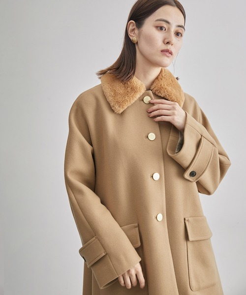 ROPE'（ロペ）の「【2way】ノーカラー/エコファー付け襟 メルトン A