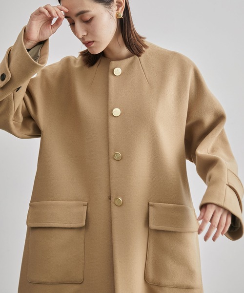 ROPE'（ロペ）の「【2way】ノーカラー/エコファー付け襟 メルトン A