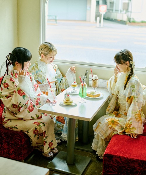 セール】【クティールとレトロ】2WAY 浴衣セット（浴衣）｜kutir