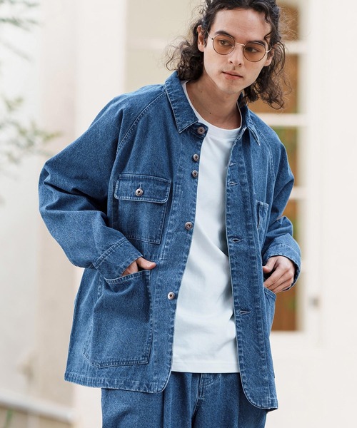 mj10555-ラグランスリーブデニムカバーオール（カバーオール）｜CAMBIO