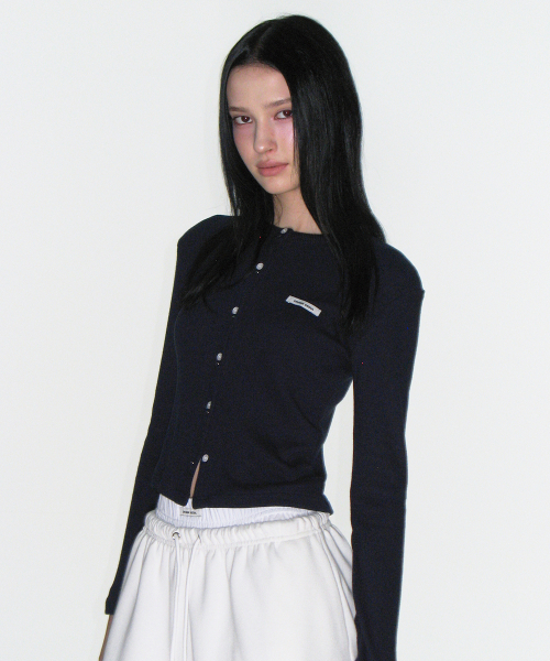 セール】ニットスタッドボタンカーディガン_ネイビー（カーディガン