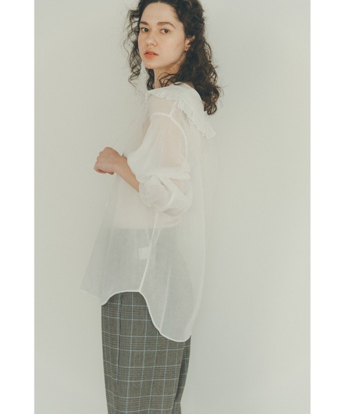 Heriter（エリテ）の「オーガンジーフリルカラーブラウス（シャツ