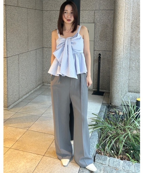 FRAY I.D（フレイアイディー）の「ペプラムリボントップス