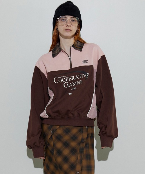 Company Print Half Zip Sweatshirt/カンパニーハーフジップスウェット