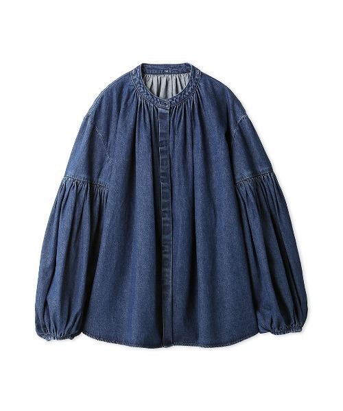 Mila Owen（ミラオーウェン）の「ボウタイ付き袖ボリュームデニム