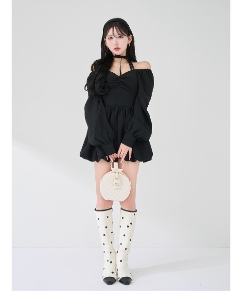 Darich（ダーリッチ）の「ウエストコルセットバルーンミニワンピース