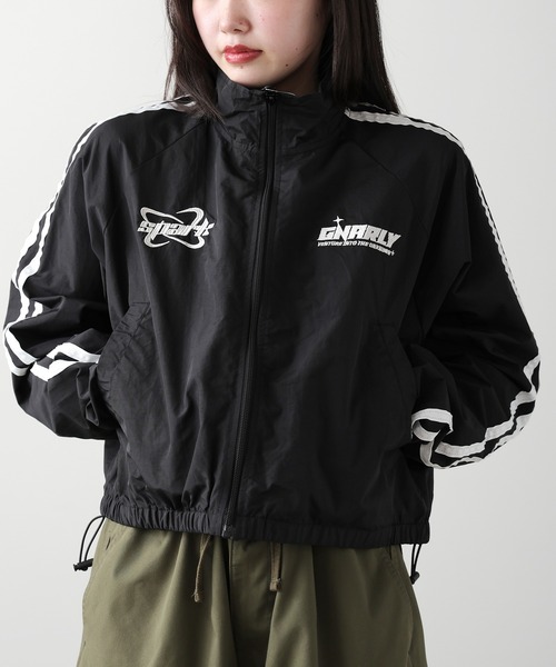 SUGGESTION/サジェッション 袖ラインナイロンラグランBL トラック