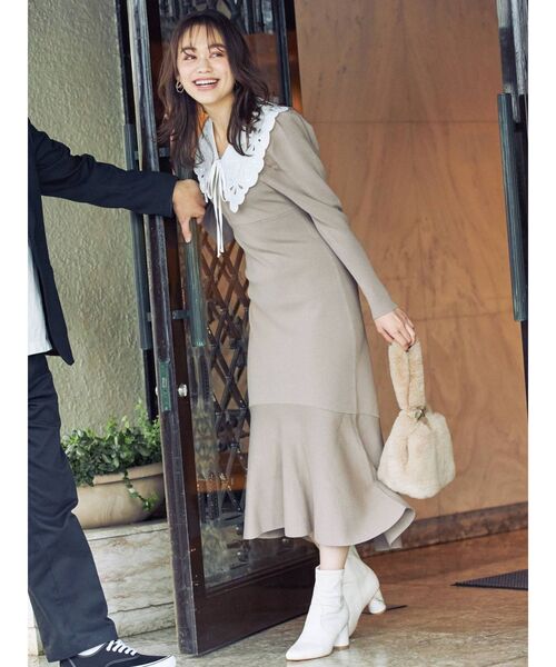 MERCURYDUO（マーキュリーデュオ）の「衿付き2WAYニットワンピース