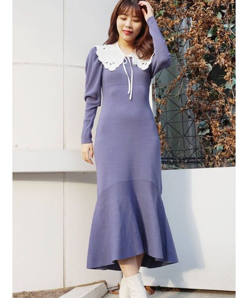 MERCURYDUO（マーキュリーデュオ）の「衿付き2WAYニットワンピース