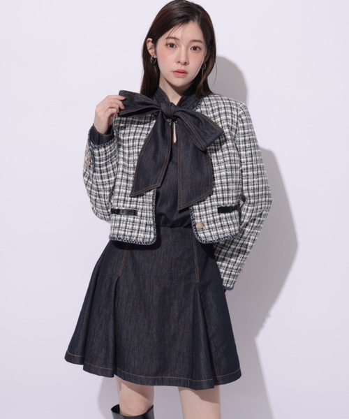 デニムボウタイミニワンピース（ワンピース）｜Rirandture（リランド