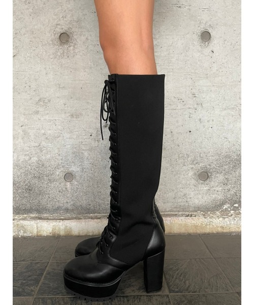 EGOIST（エゴイスト）の「サイドニットレースUPブーツ（ブーツ）」 - WEAR