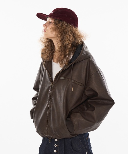 新色登場】DRAW CODE DOUBLE ZIP ARTIFICIAL 2WAY HOOD BLOUSON