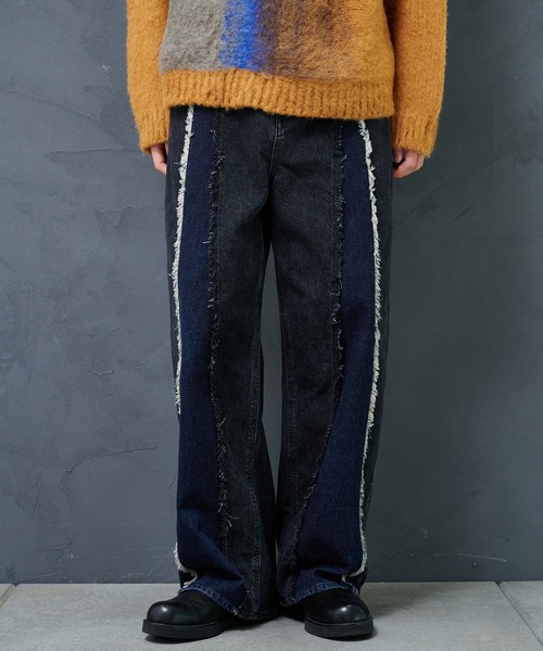 Jieda（ジエダ）の「SWITCHING OVER DENIM PANTS （BLU×BLU)（デニム