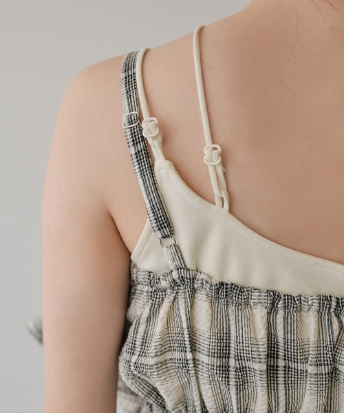 mideal（マイディール）の「ombre check double ribbon bustier