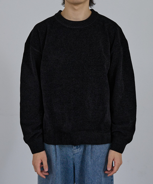 セール】HIGH GAUGE MOLE CROPPED CREW NECK KNIT/ ハイゲージモール