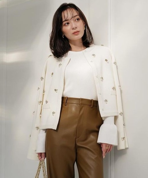 anuans（アニュアンス）の「ビジューニットジャケット（カーディガン
