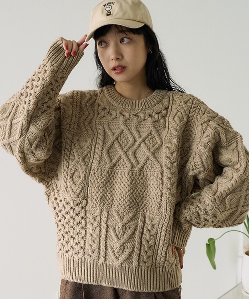 セール】フィッシャーマンニットショート2WAYカーディガン（ニット