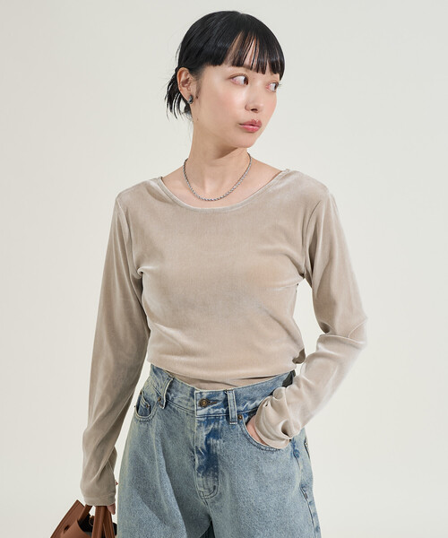 FREAK'S STORE（フリークスストア）の「ベロア バックオープンロンT（T