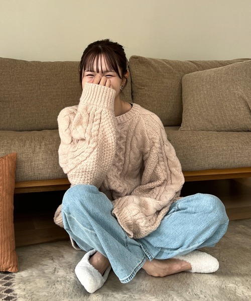 Olu.（オルドット）の「オーバーサイズランダムケーブルニット（ニット