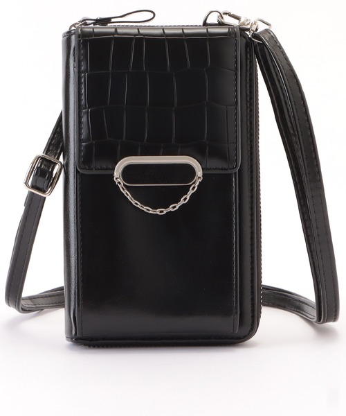セール】クロコダイル柄レザー調スマートフォンショルダーバッグ