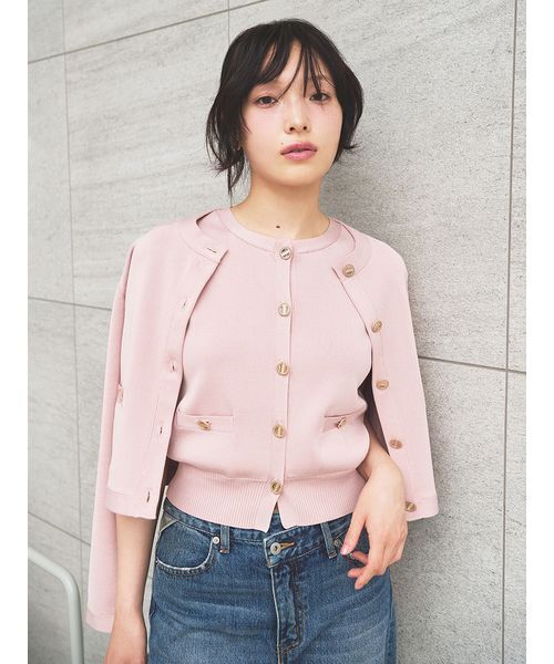 セール】【USAGI ONLINE・ZOZOTOWN限定】ノーカラーニットジャケット