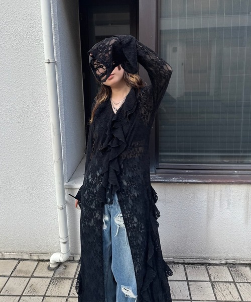 Ameri（アメリ）の「UND 2WAY CUT LACE FRILL DRESS（ワンピース