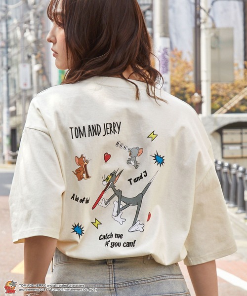 TOM and JERRY】別注 トムとジェリー グラフィック刺繍半袖Tシャツ（T