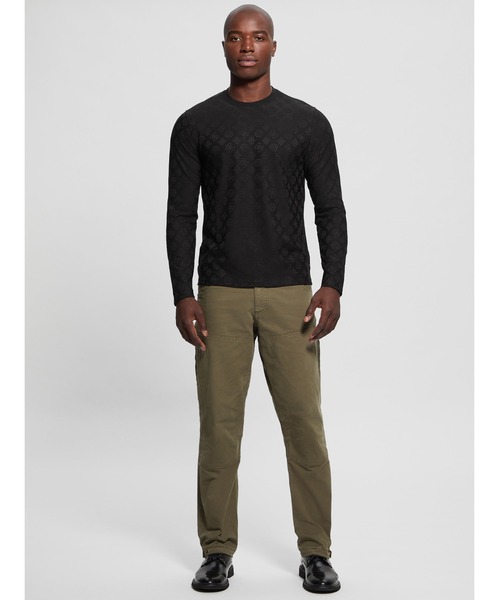 LS Tonal Peony Jacquard Crew 長袖Tシャツ | GUESS(ゲス) JAPAN 公式