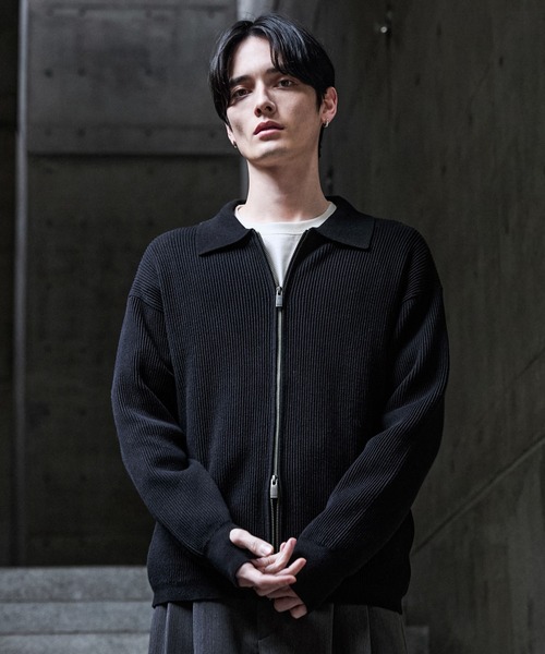 CLEL】Minimal Collar Drivers Knit Shirt/ ミニマルカラードライバー