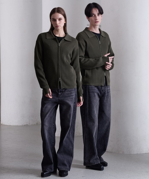 CLEL】Minimal Collar Drivers Knit Shirt/ ミニマルカラードライバー