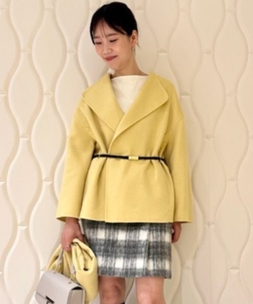 CELFORD（セルフォード）の「ミドル丈リバーコート（ノーカラーコート