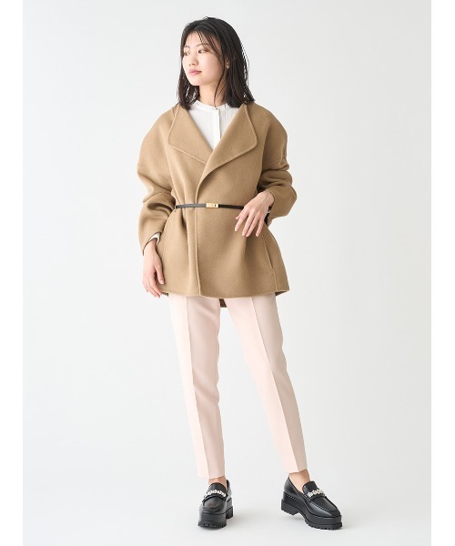 CELFORD（セルフォード）の「ミドル丈リバーコート（ノーカラーコート