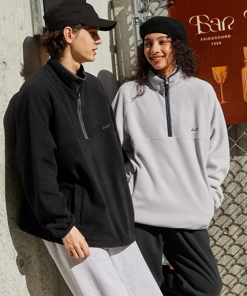 HECT】Half Zip Big Fleece / オーバーサイズハーフジップ配色フリース